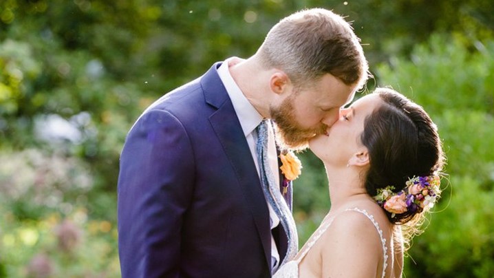 Enchanting by Mon Cheri's Allover Embroidered Lace Gown Is Perfect For This Late Summer Wedding Desktop Image